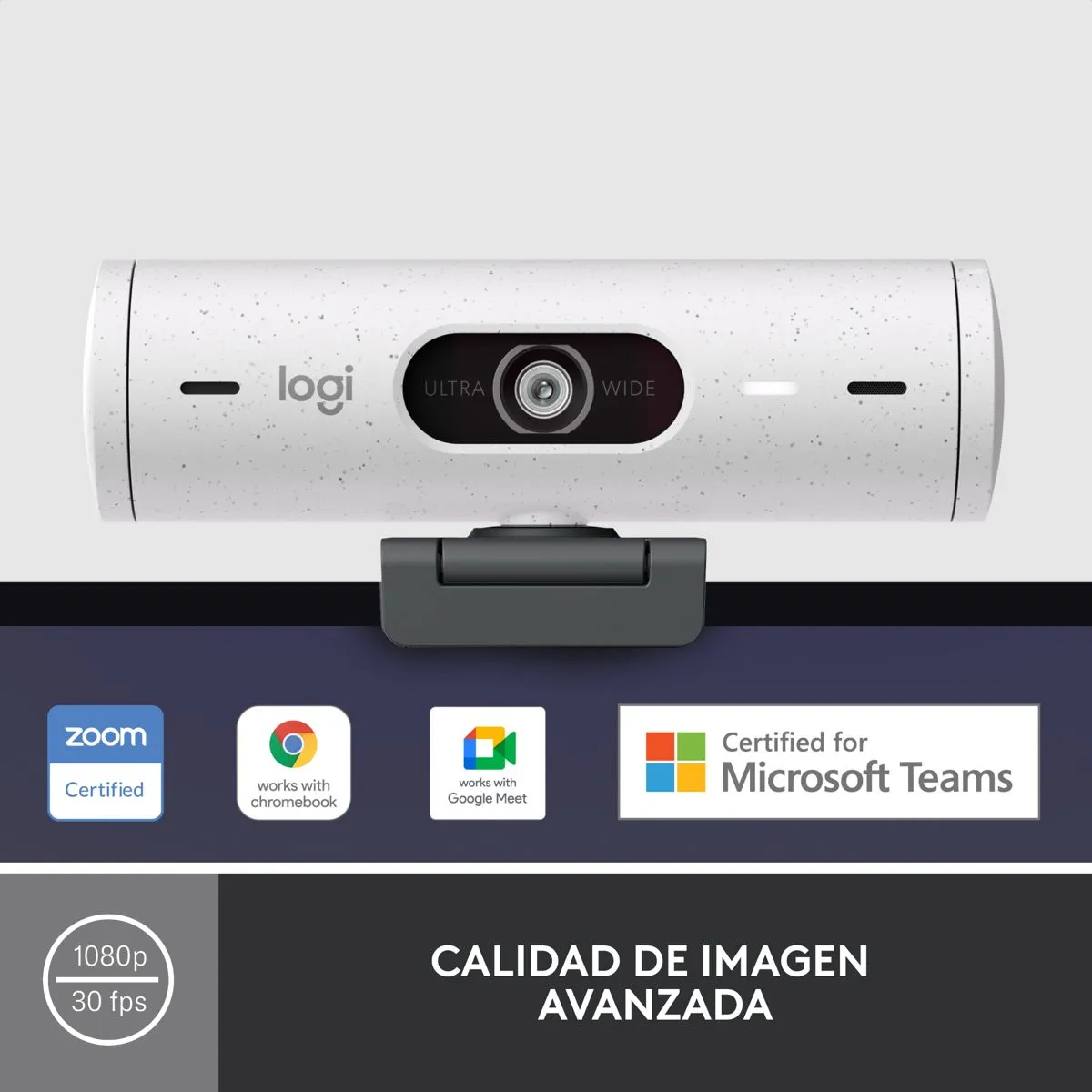 LOGITECH - Cámara Web Full Hd Logitech Brio 500 / Rightlight 4 Con Hdr BLANCO
