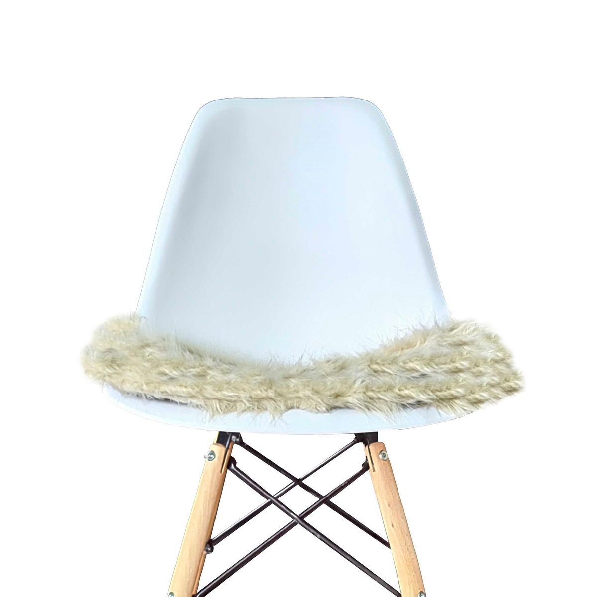 BANZAY - Cojin en Peluche para Silla Eames kit x2 - Crema