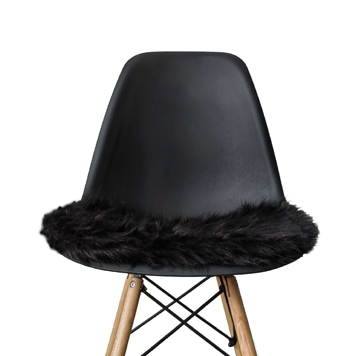 BANZAY - Cojin en Peluche para Silla Eames kit x4 - Negro