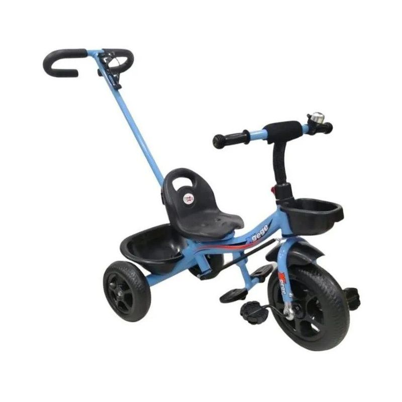 KIDSHOP - Triciclo Paseador Con Guía Para Bebe Original 6065 azul