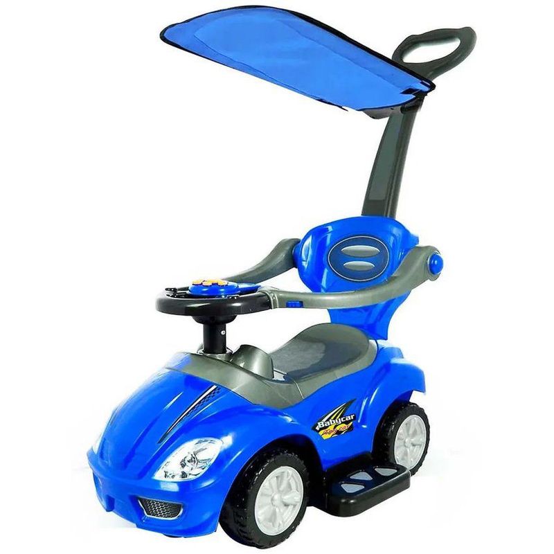 KIDSHOP - Carro Paseador Montable Musical Con Guia De Niño Techo Azul_.