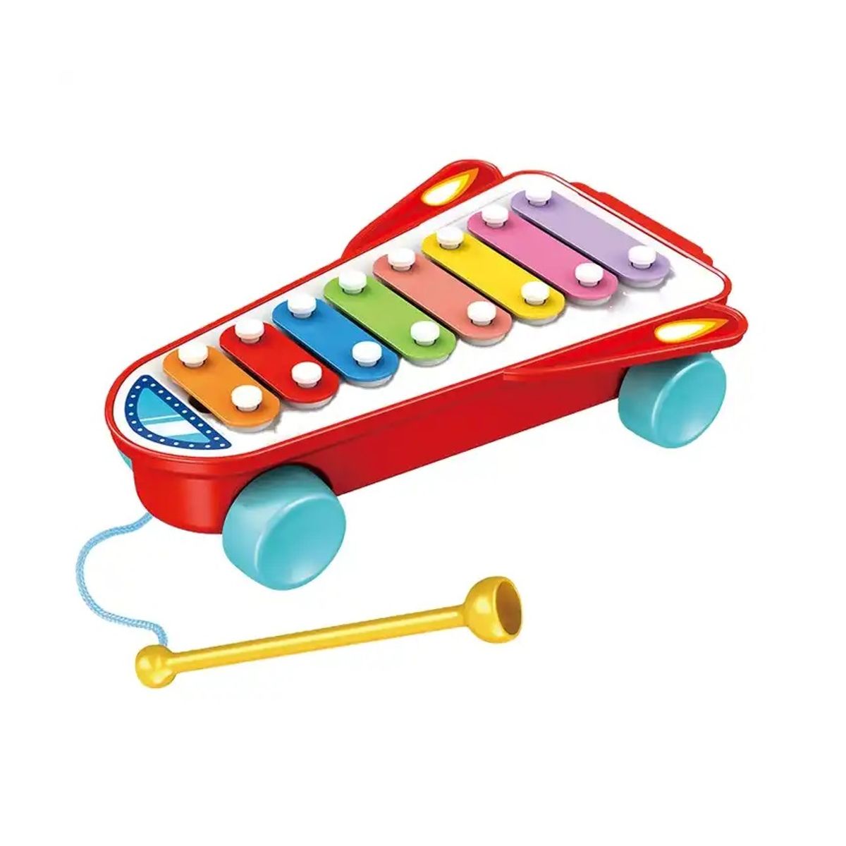GENERICO - Xilófono De Ruedas Cohete Para Niños Rojo HE8034