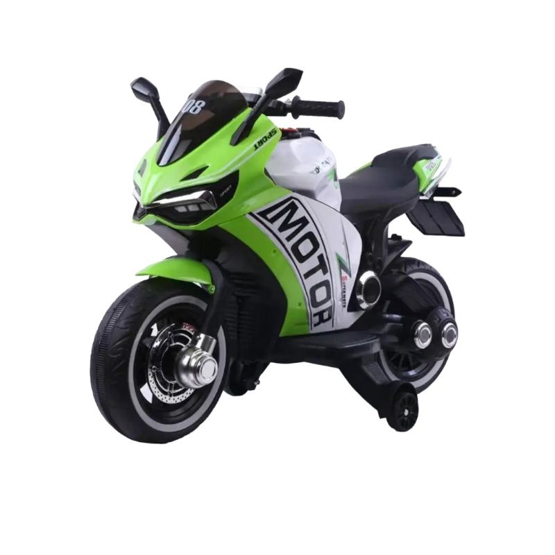 KIDSHOP - Moto Carro Recargable Eléctrica Montable 5 Años 3212 Verde_.