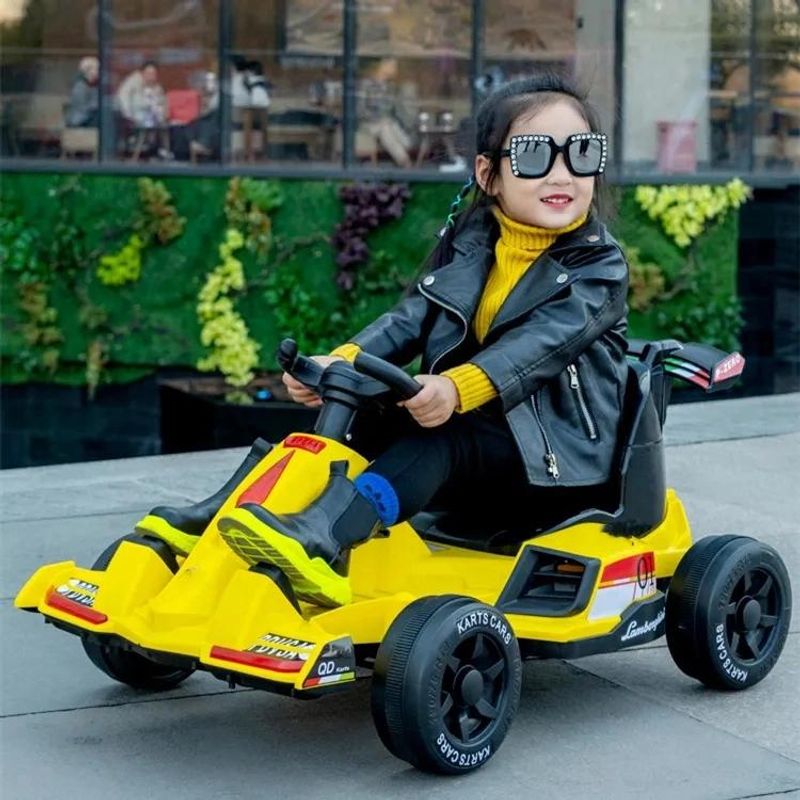 KIDSHOP - Carro Montable Eléctrico Control Remoto F1 LB615 Amarillo-