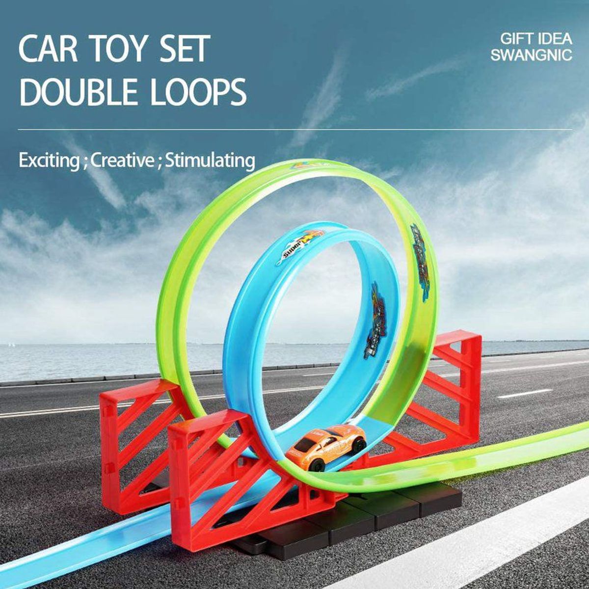 KIDSHOP - Pista De Carro Juego De Carrera Fuego 15 Pcs 228-_.