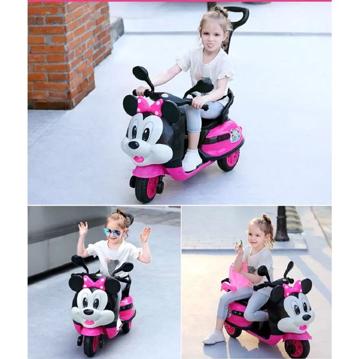 KIDSHOP - Moto Triciclo Electrica Montable Con Guia De Niña Fucsia 6180.