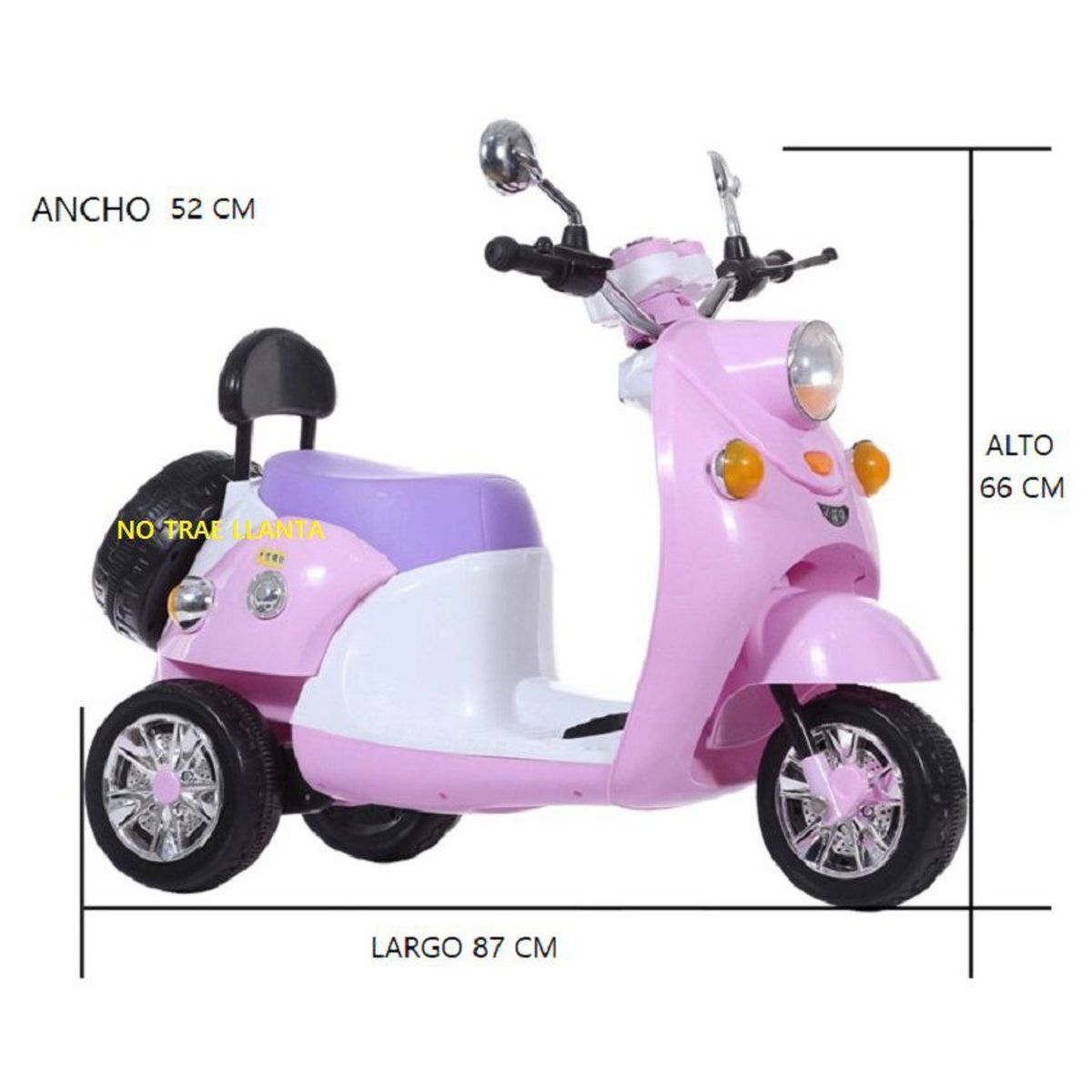 KIDSHOP - Moto Carro Electrica Montable Recargable Niños Rosado 5588