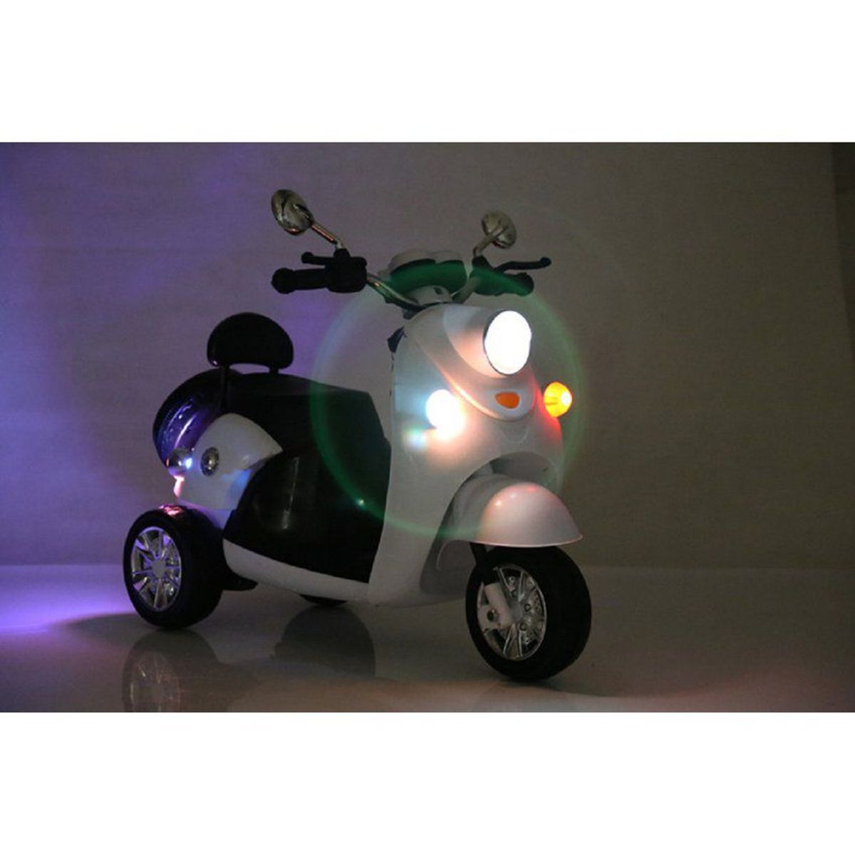 KIDSHOP - Moto Carro Electrica Montable Recargable Niños blanco 5588