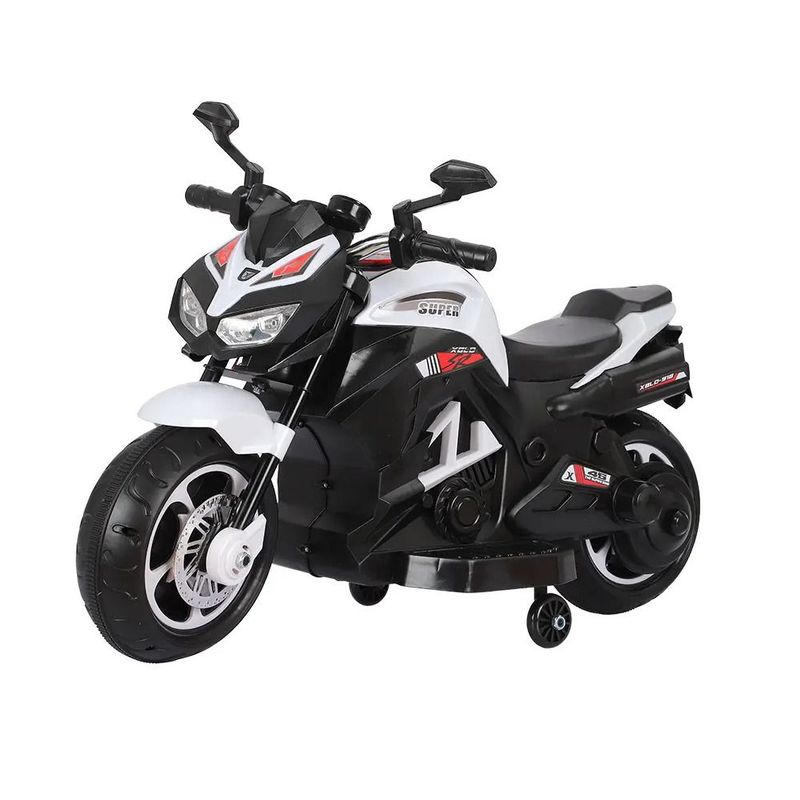 KIDSHOP - Moto Electrica Montble Niño Carro Pito Recargble blanco 6689-