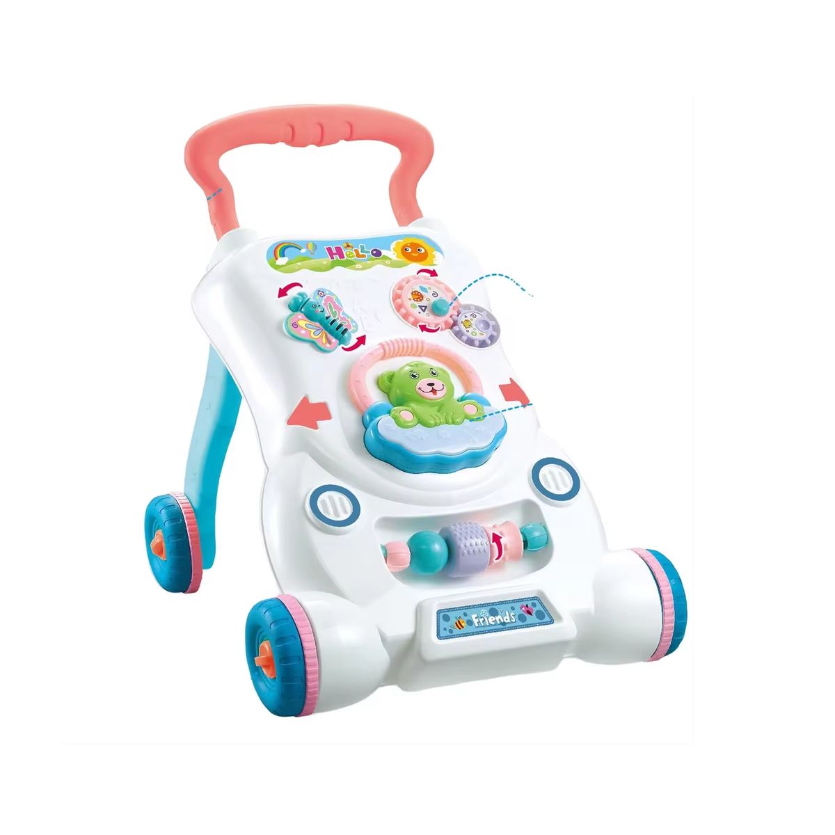 KIDSHOP - Andadera Caminador Primeros Pasos Musical Osito HE0828Nranja