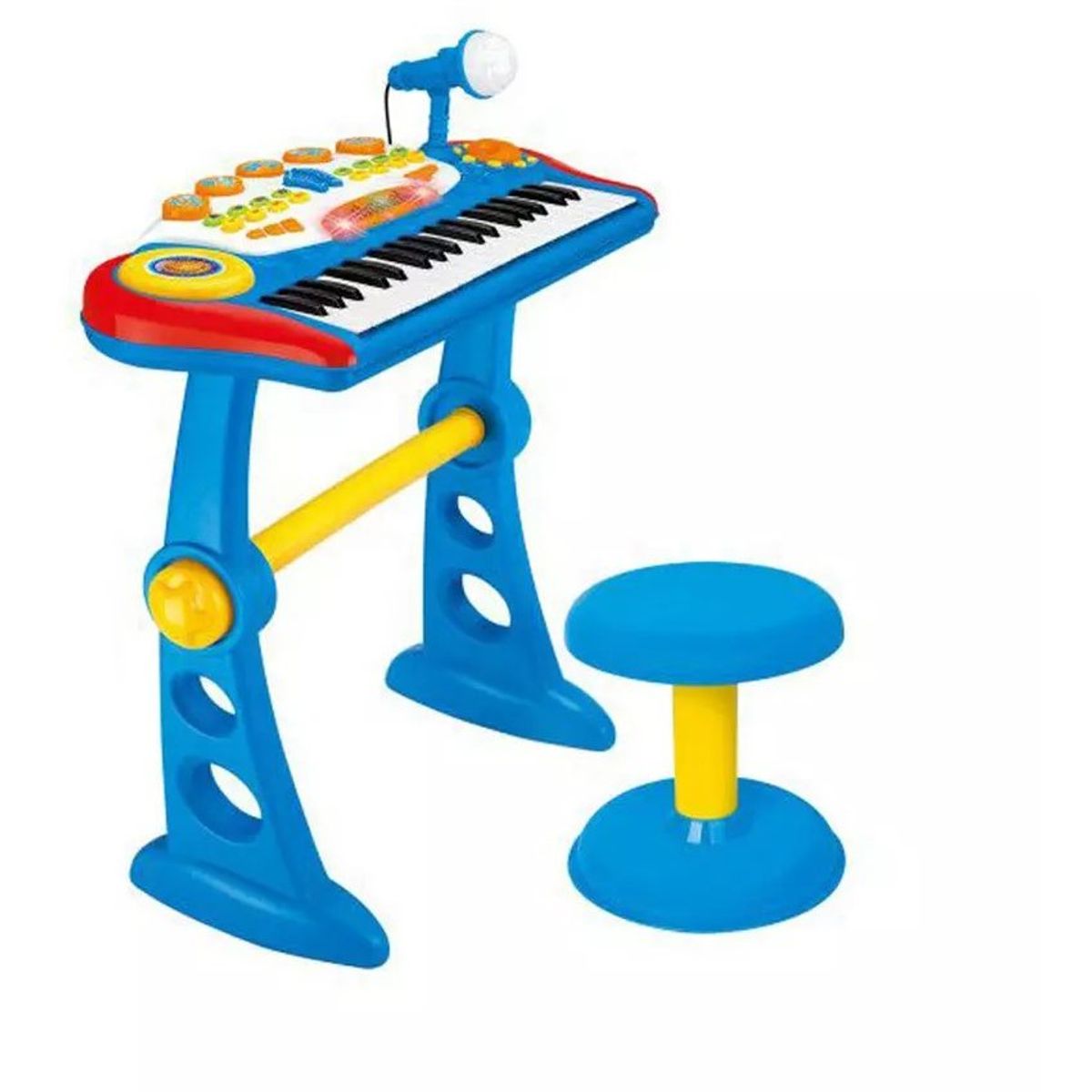 KIDSHOP - Organeta Piano Teclado Mp3 Para Niños Con Silla B0-33-3 Azul