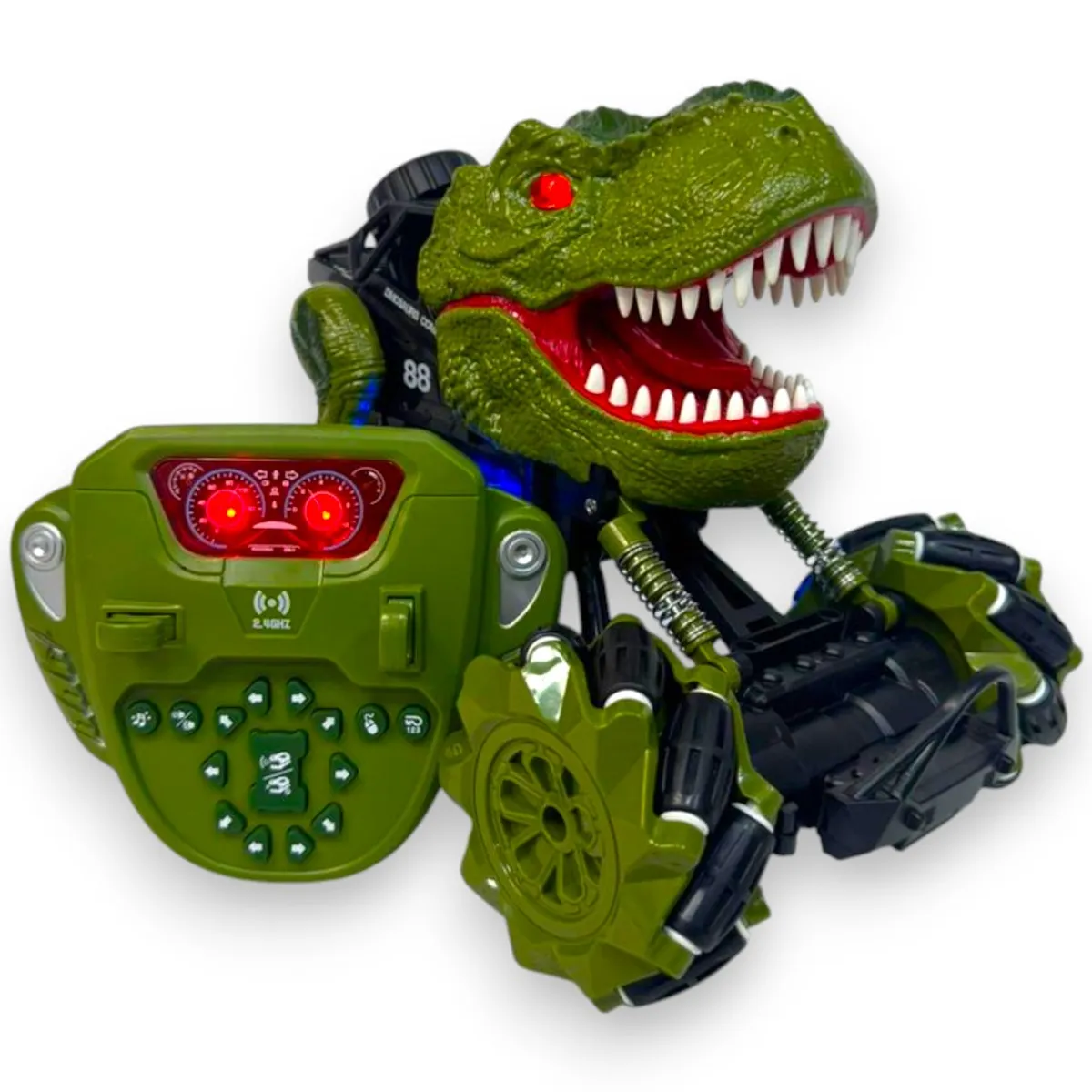 KIDSHOP - Carro A Control Remoto Humo Luces Sonido Dino 11810 Verde