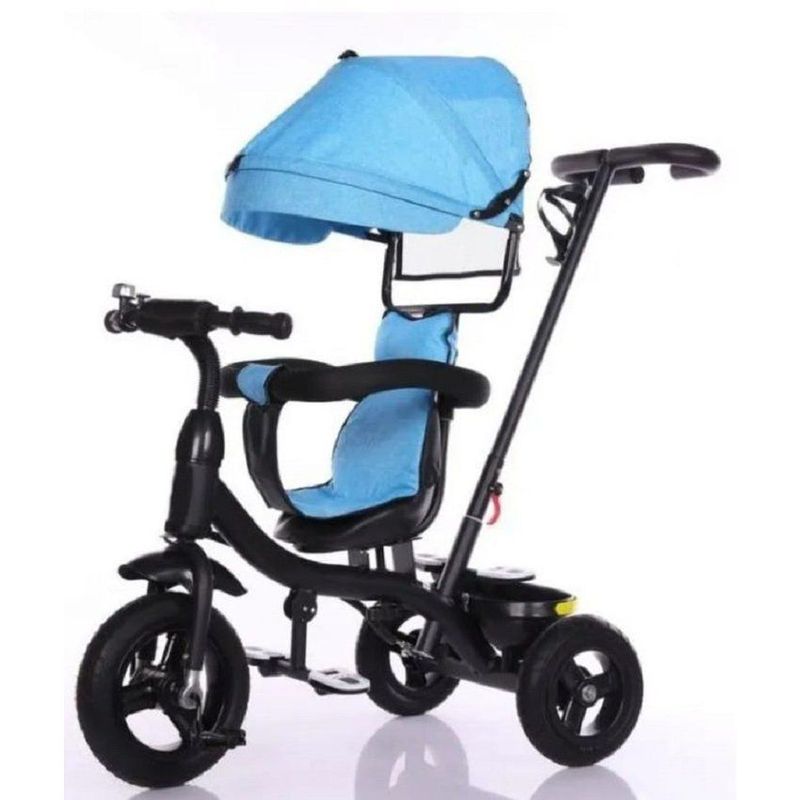KIDSHOP - Triciclo paseador guía bebe niño infantil paseador azul 6041