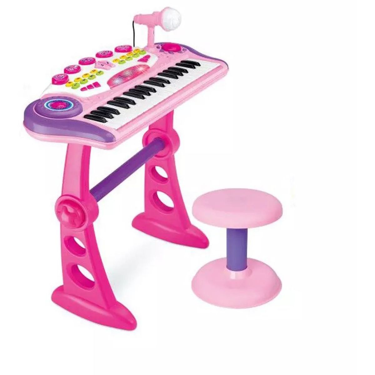KIDSHOP - Organeta Piano Teclado Mp3 Para Niños Con Silla B0-33-3 Rosa