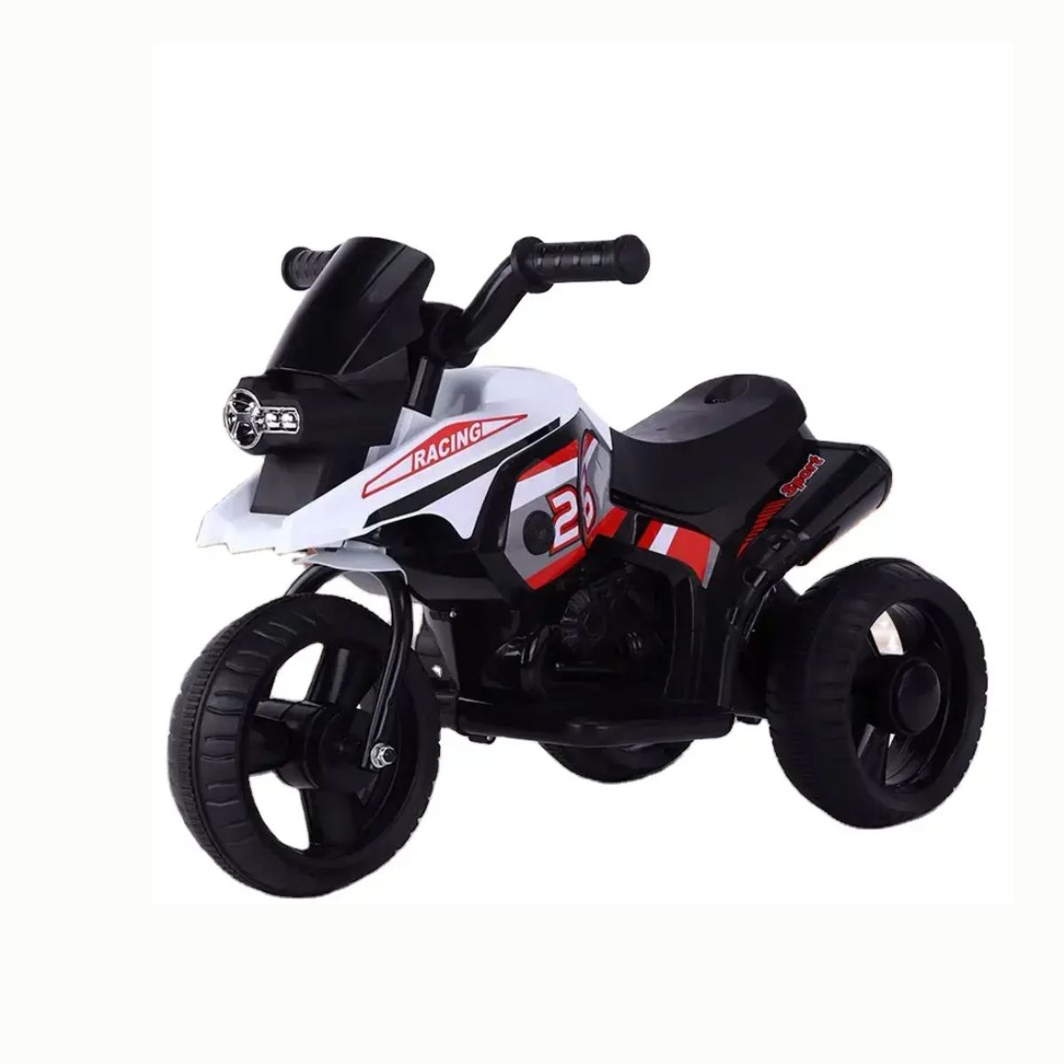 KIDSHOP - Moto Carro Electrico Niños Recargable Montable Trimoto Blanco PT604