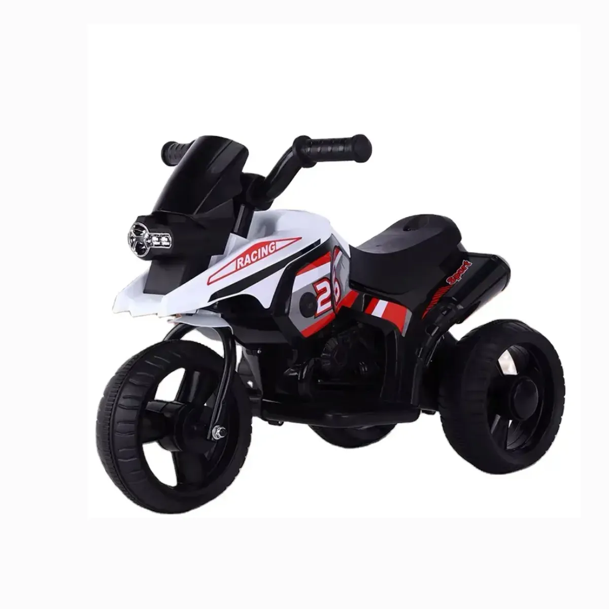 KIDSHOP - Moto Carro Electrico Niños Recargable Montable Trimoto Blanco PT604