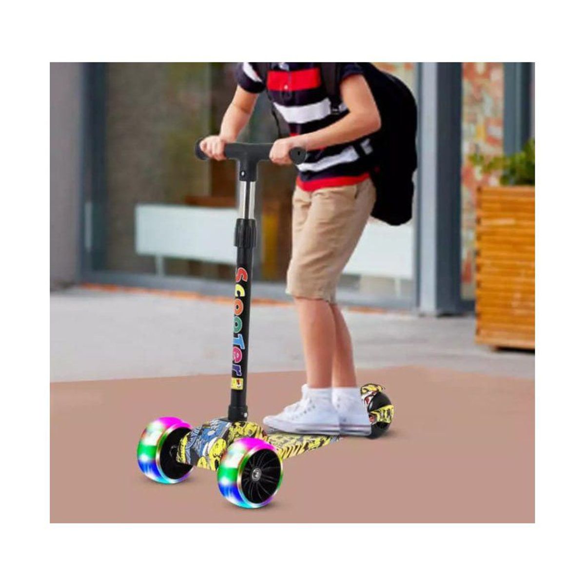 KIDSHOP - Patineta Scooter Tres Ruedas Luces 1865FG Rojo