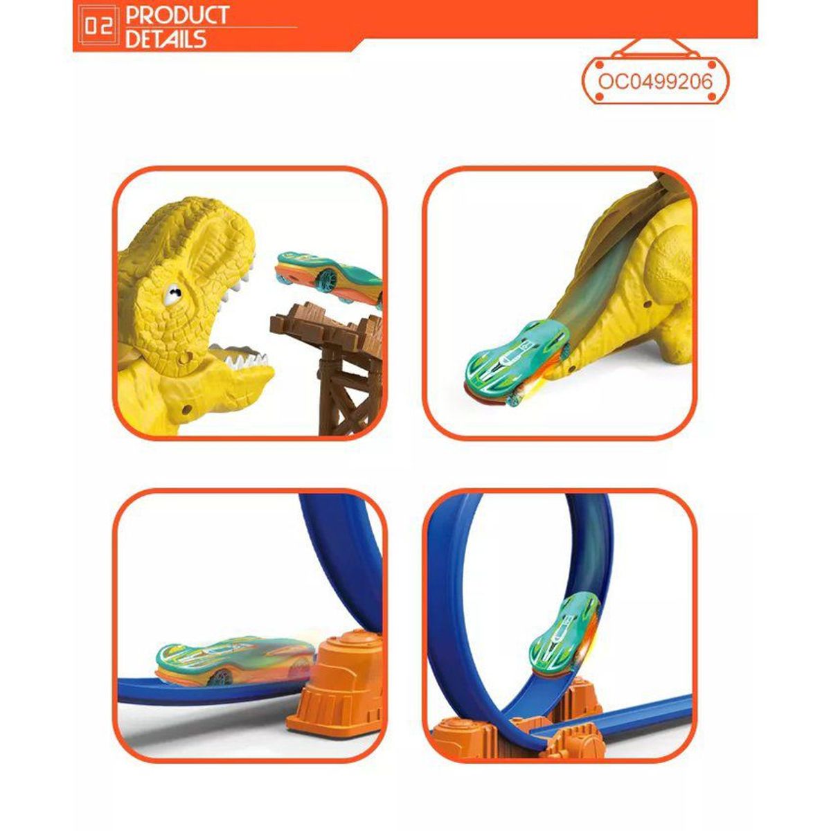 KIDSHOP - Pista De Carros Dinosaurio T-rex Niños LT-001