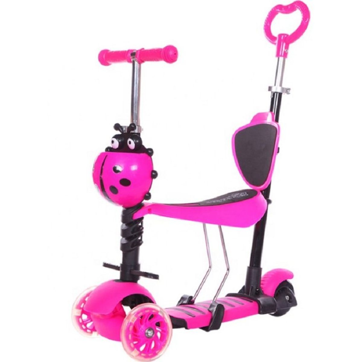 KIDSHOP - Scooter Patineta Mariquita 5 En 1 Removible 2864 Rosa