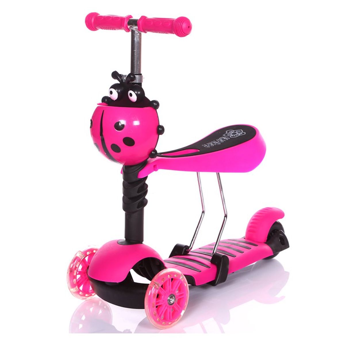 KIDSHOP - Scooter Patineta Mariquita 5 En 1 Removible 2864 Rosa
