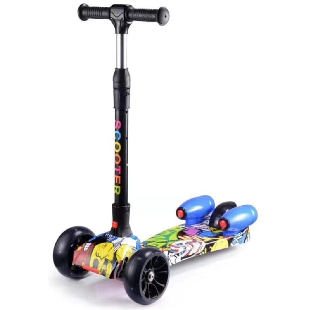 KIDSHOP - Patineta Scooter Vapor Humo Luces Bluetooth Led J003 Grafiti
