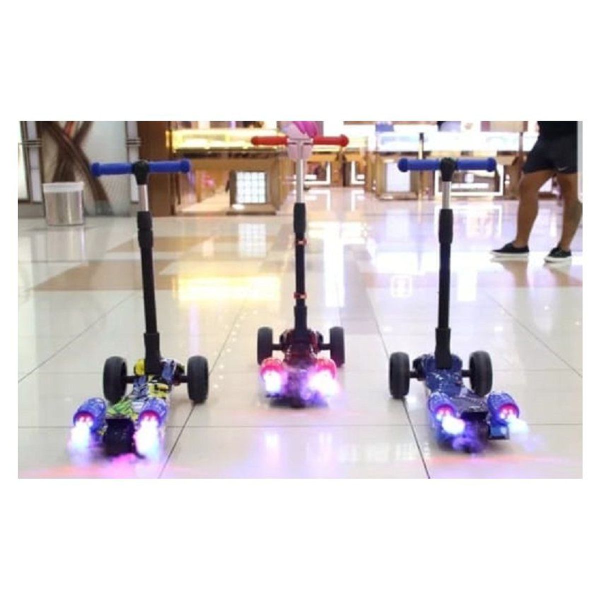 KIDSHOP - Patineta Scooter Vapor Humo Luces Bluetooth Led J003 Grafiti