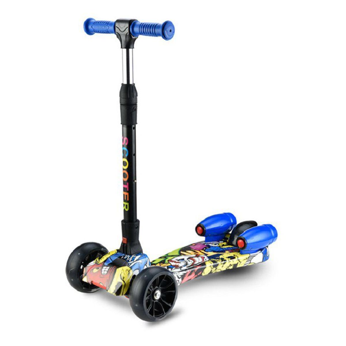 KIDSHOP - Patineta Scooter Vapor Humo Luces Bluetooth Led J003 Amari