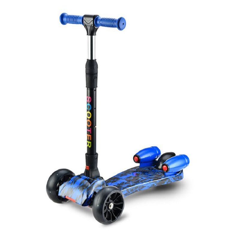 KIDSHOP - Patineta Scooter Monopatin Vapor Humo Luces Bluetooth Led Azul noche