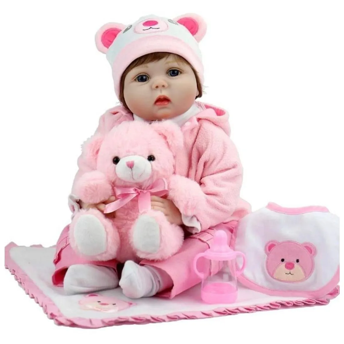 KIDSHOP - muñeca realista de 55cm muñeco de bebé Reborn AccesoriosTina-