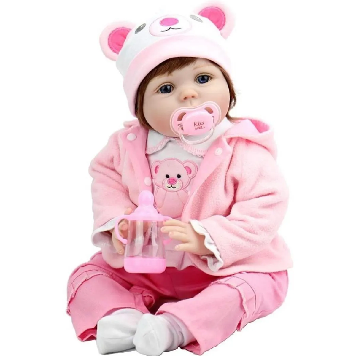 KIDSHOP - muñeca realista de 55cm muñeco de bebé Reborn AccesoriosTina-