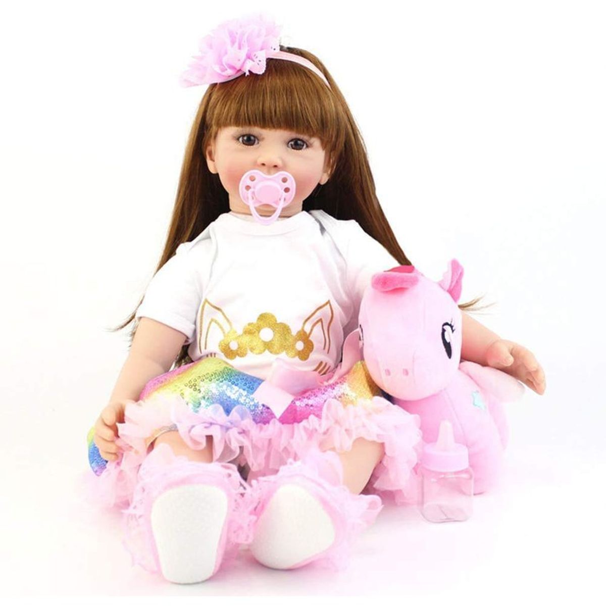 KIDSHOP - Muñeca Bebé Realista 60cm Bebé Accesorios GGG-33 Unicornio