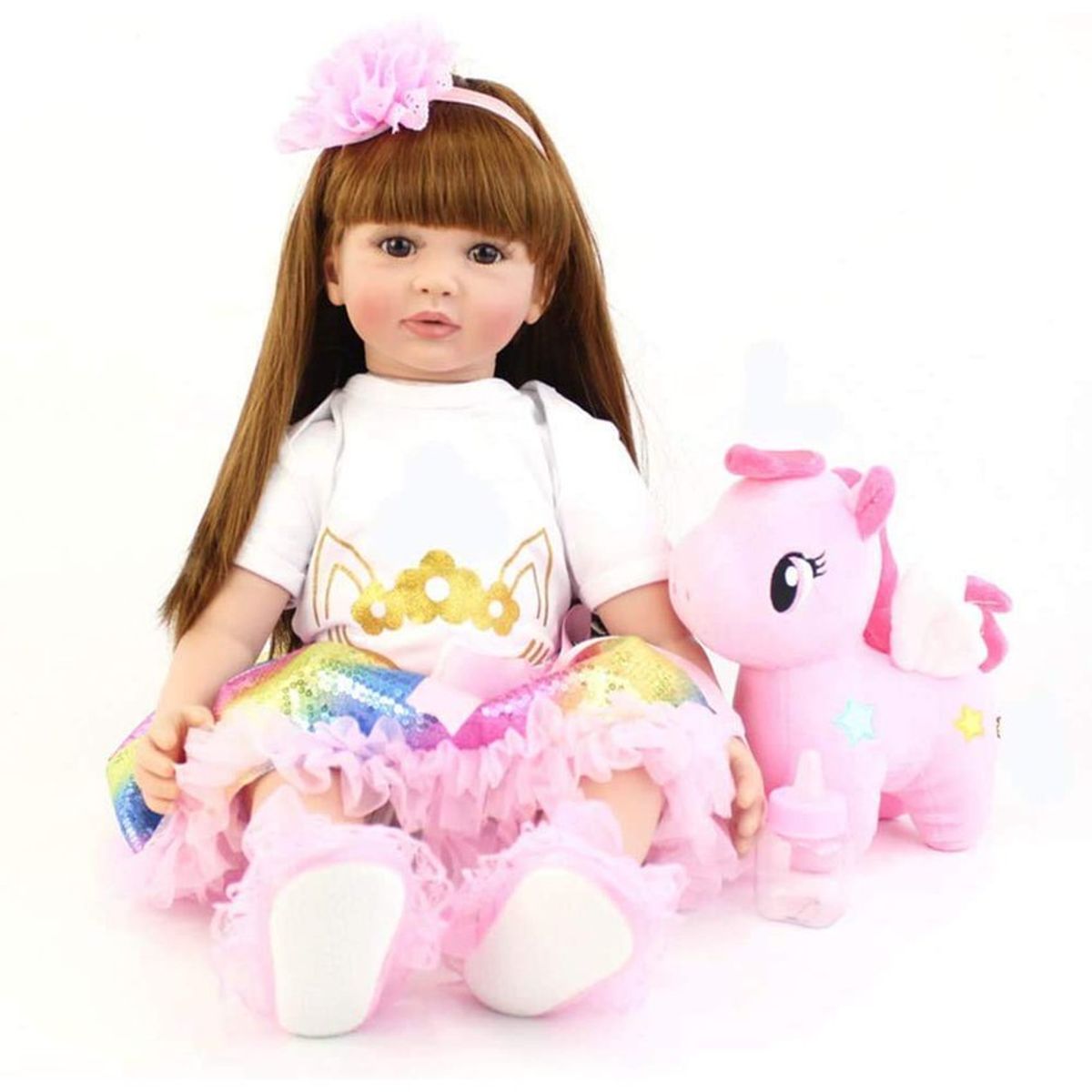 KIDSHOP - Muñeca Bebé Realista 60cm Bebé Accesorios GGG-33 Unicornio
