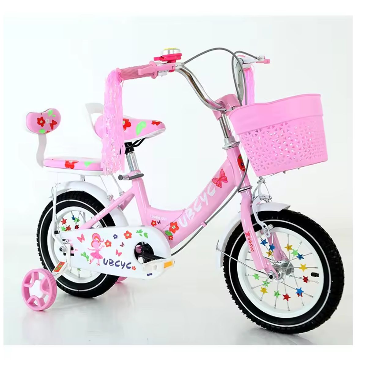 KIDSHOP - Bicicleta Infantil Con Canasta y Pito XKX Rin 20 Rosado