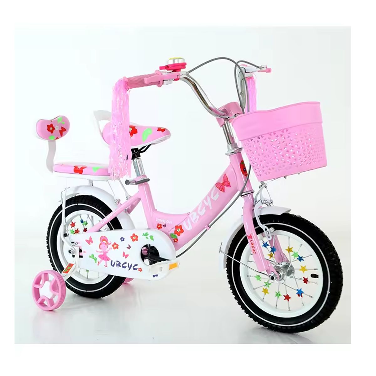 KIDSHOP - Bicicleta Infantil Con Canasta y Pito XKX Rin 20 Rosado
