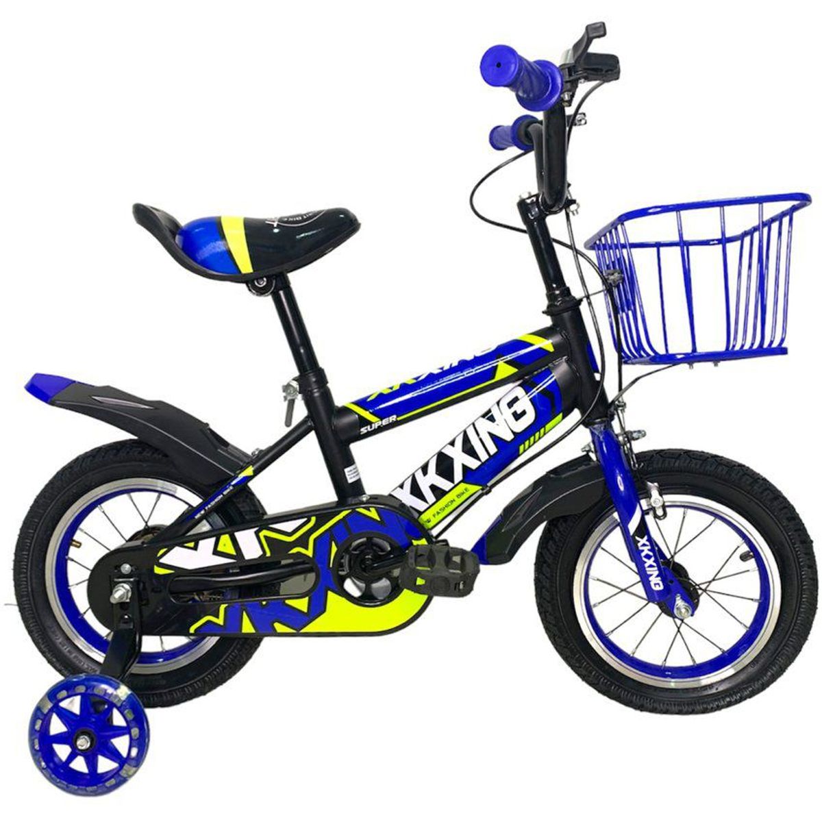 KIDSHOP - Bicicleta Infantil Con Canasta y Pito Rin 12 Azul