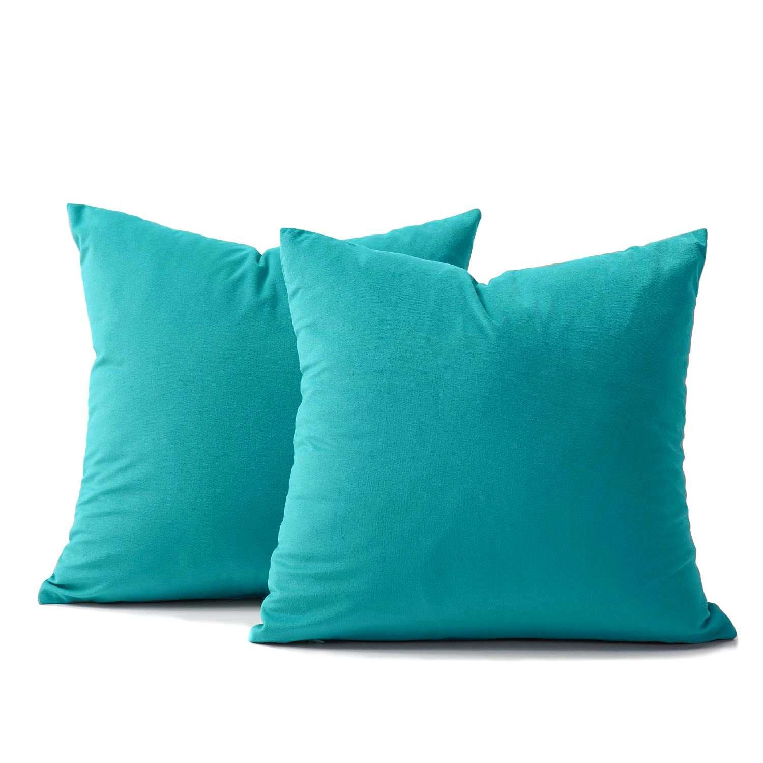 Ruwado Cojín Decorativo Hecho A Mano Verde Turquesa De Seda India Banarasi - 40 Cm X 40