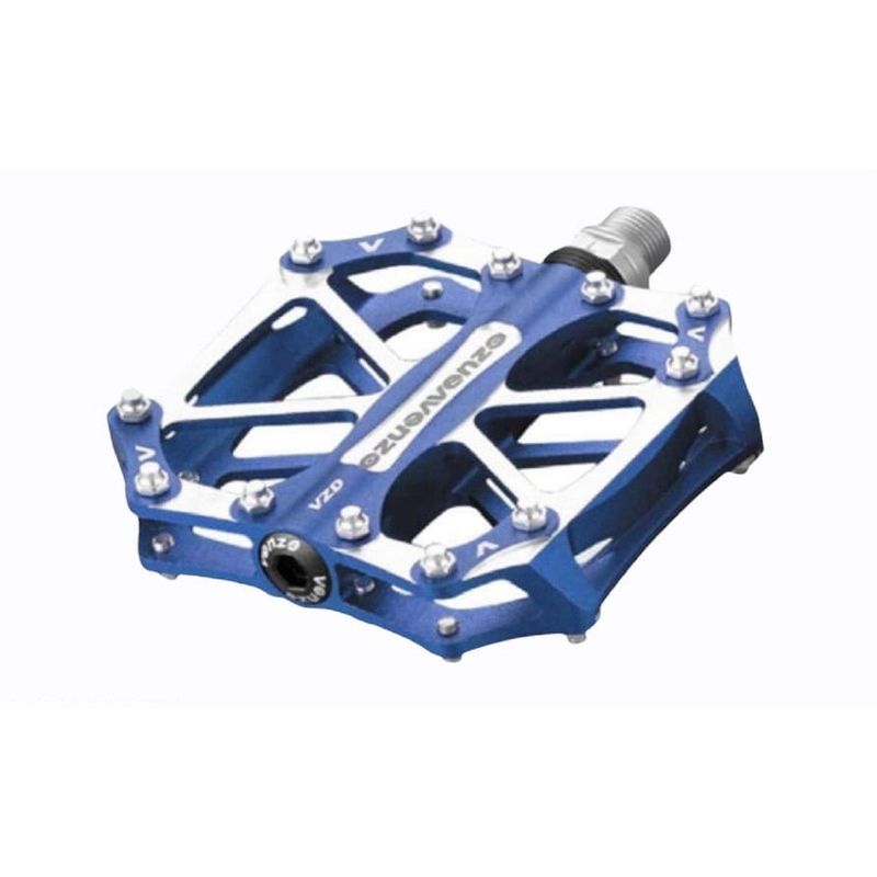 VENZO - Pedales Bicicleta Venzo MTB en Aluminio 9/16 Azul Con Taches