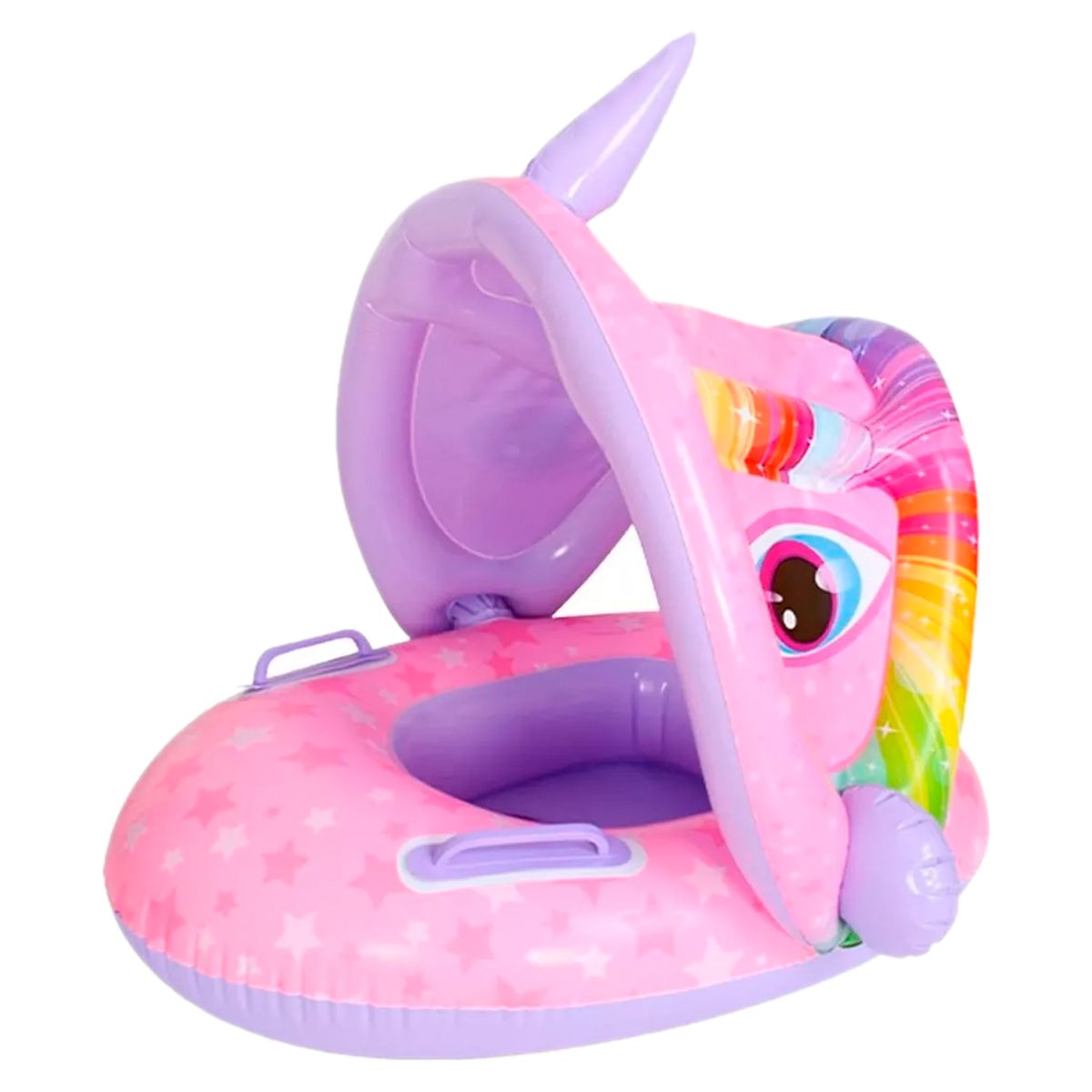 GENERICO - Flotador Bebés Bote Techo Sombrilla Toldo Protección Piscina Rosado