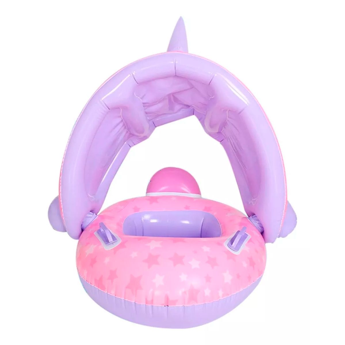 GENERICO - Flotador Bebés Bote Techo Sombrilla Toldo Protección Piscina Rosado