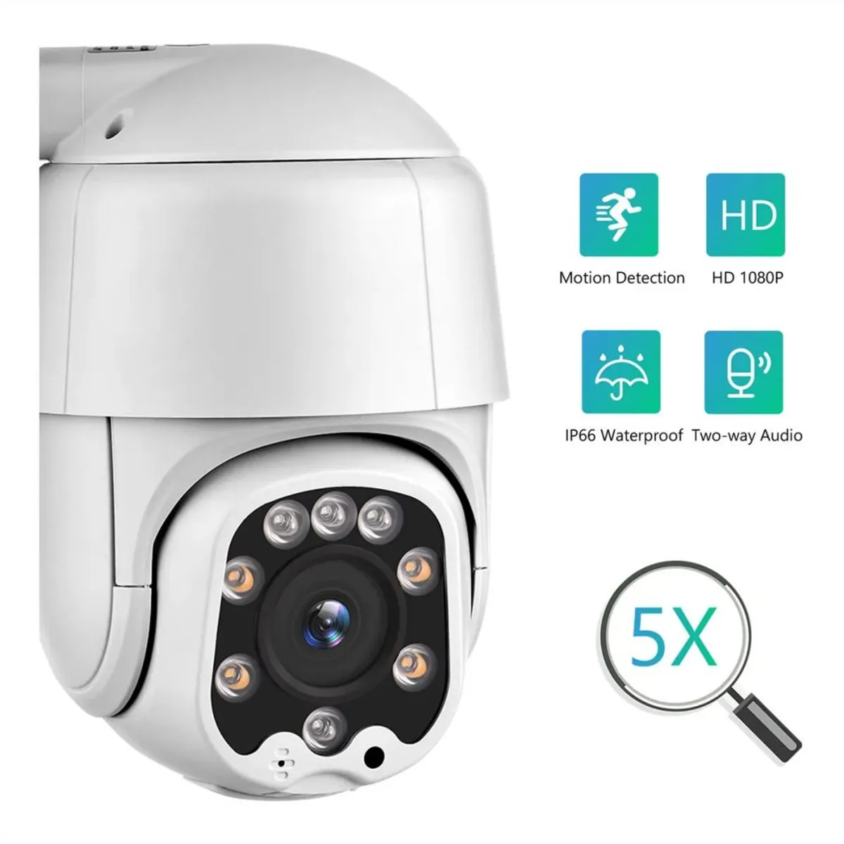 GENERICO - Cámara De Seguridad Inalámbrica Wifi Ptz 1080p Para Exterior