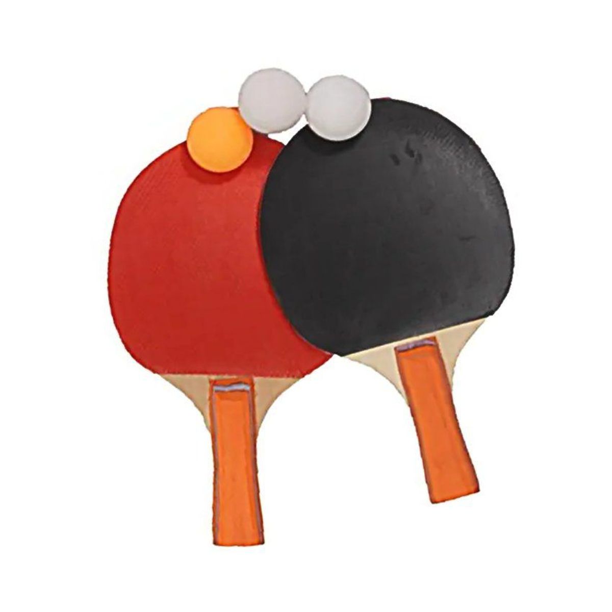 GENERICO - Set raquetas ping pong tenis de mesa rojo negra  pelotas