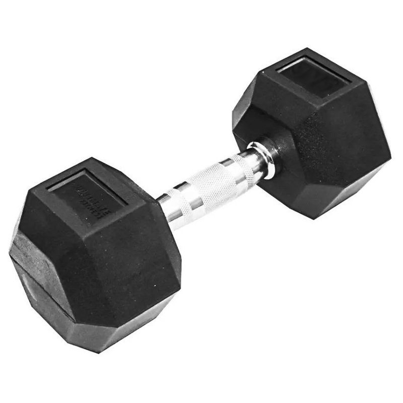 GENERICO - Mancuerna pesa 25kg 55lb encauchetada hexagonal fitness gym