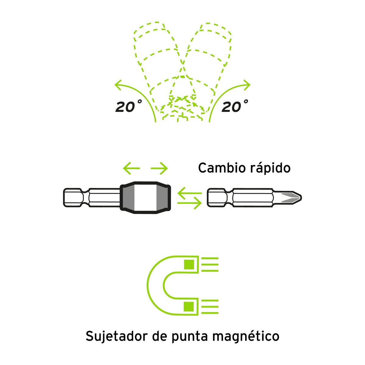 TRUPER - Adaptador Articulado Para Puntas Magnético Zanco De 1/4" Truper