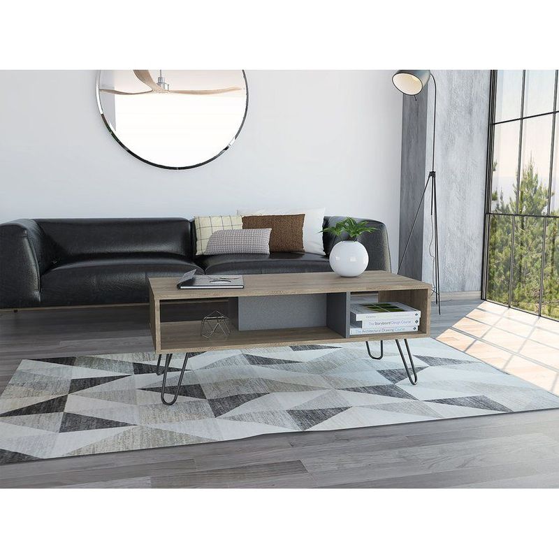 RTA MUEBLES - Mesa de centro vassel  rta muebles mmp 3309 miel + plomo