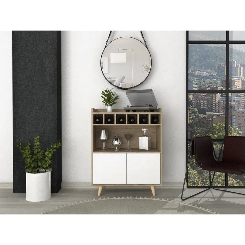 RTA MUEBLES - Mueble bar bora rta muebles brb 6194 rovere + blanco