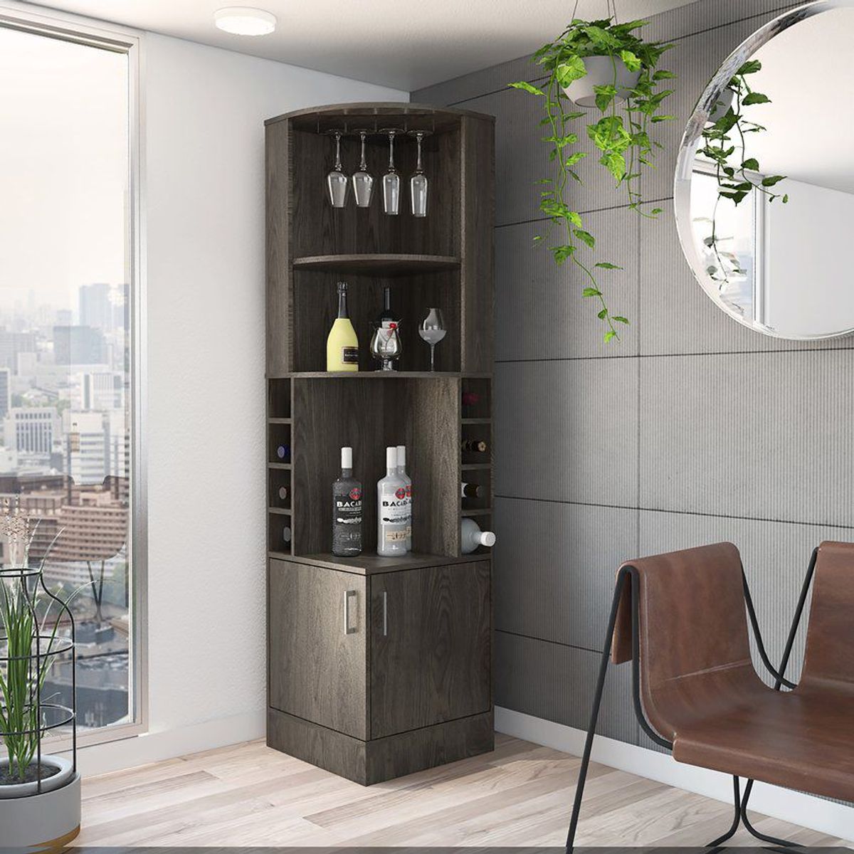 RTA MUEBLES - Bar esquinero syrah coñac rta muebles blc 4457