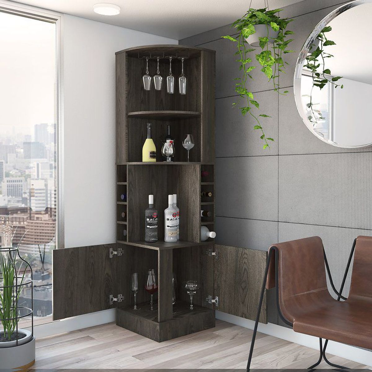 RTA MUEBLES - Bar esquinero syrah coñac rta muebles blc 4457