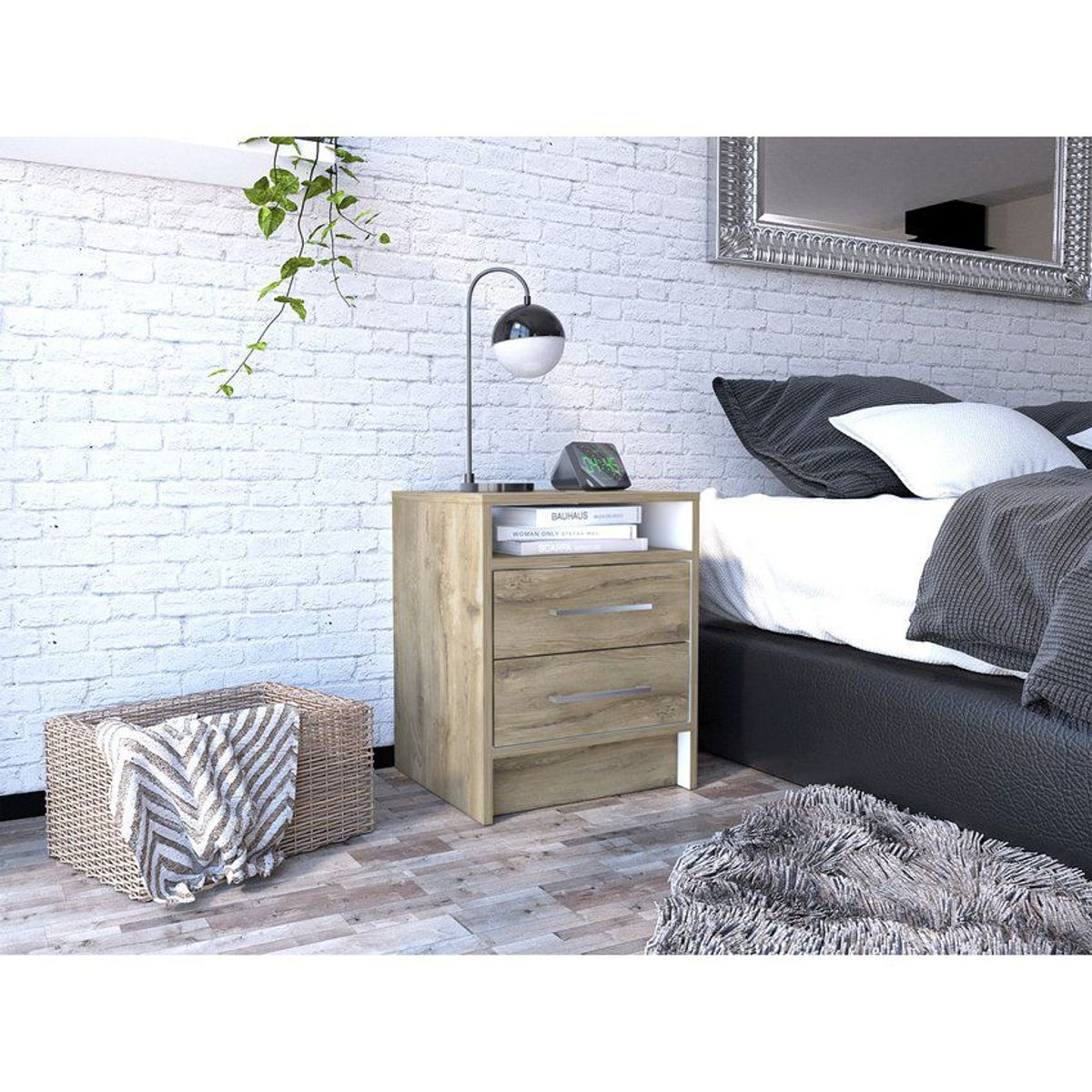 RTA MUEBLES - Mesa de noche eter 50.7x40x37.3 macadamia rta mmb 7805