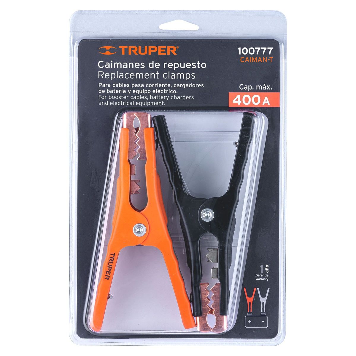 TRUPER - 2 Pinzas O Caimanes 6 Awg De Repuesto Para Cables De Iniciar Truper