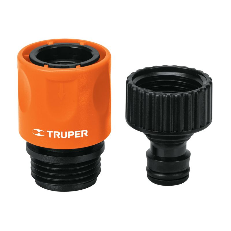 TRUPER - Acople Rápido Sistema Click Para Manguera, Uso En Llave Truper